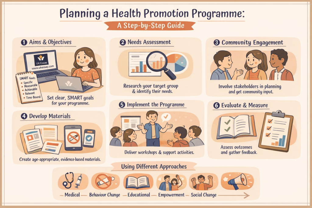 Approaches and strategies for health promotion diagram