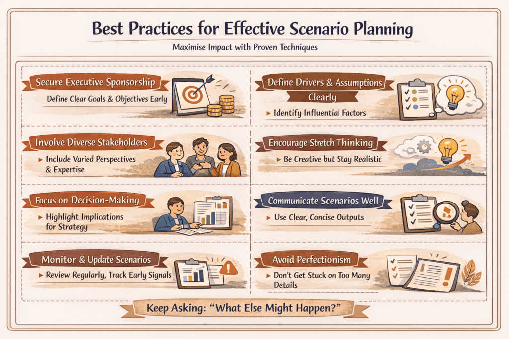 Best practices for effective scenario planning diagram 