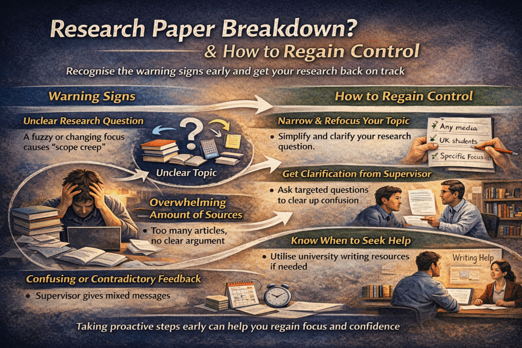 Warning signs of unmanageable  research paper, and next steps