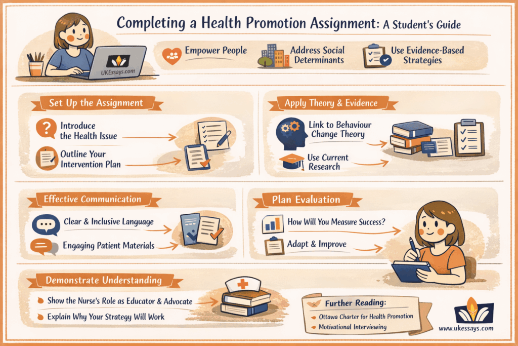 Health promotion assignment guide for students infographic