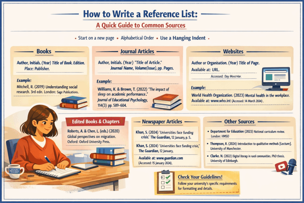 How to write a reference list infographic