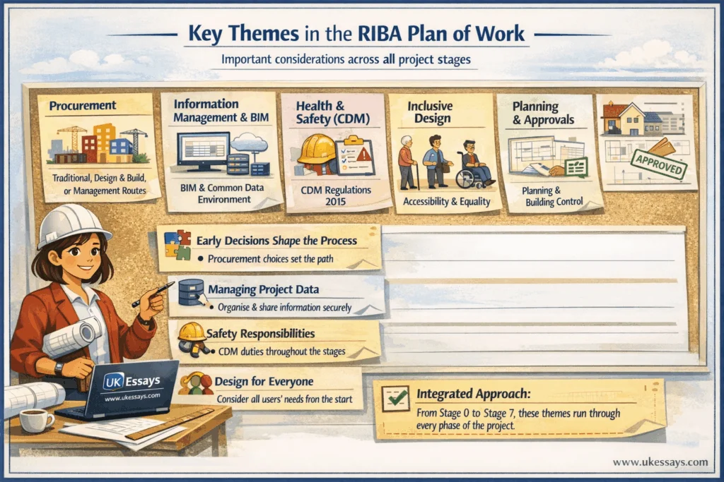 Key themes in the RIBA plan of work infographic