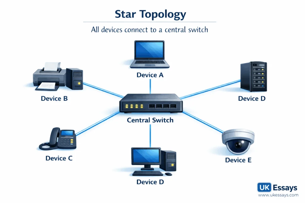 A standard star topology diagram